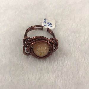 Wired reversible bead ring, size 10